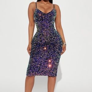 Fashion Nova- Soulmate Sequin Midi Dress